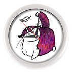 Настенные часы (без цифр) Котик-проказник