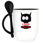 Cat  'i need coffee'