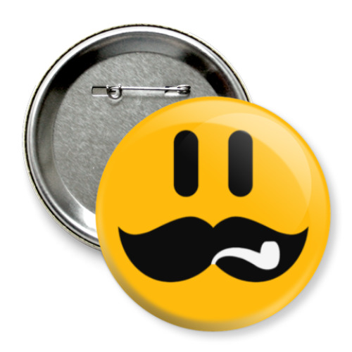 Значок 75мм с принтом Сталин смаил.