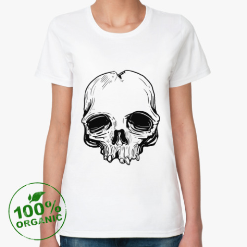 Женская футболка из органик-хлопка с принтом Skull