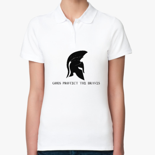 Женская рубашка поло (печать) с принтом Gods protect the braves