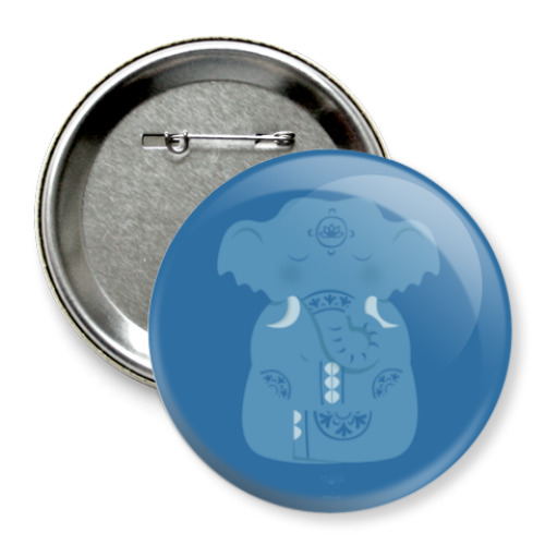 Значок 75мм с принтом Animal Zen: E is for Elephant