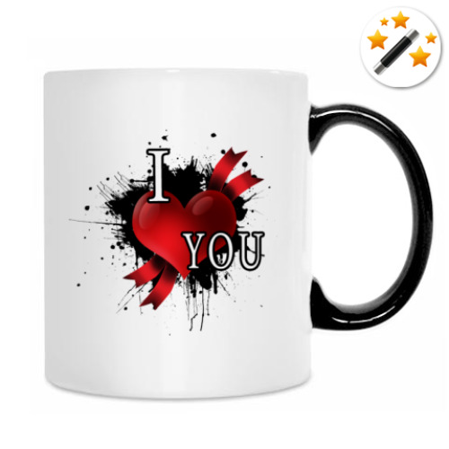 Кружка-хамелеон с принтом Love