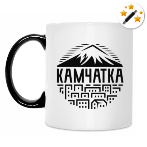Кружка-хамелеон с принтом Камчатка