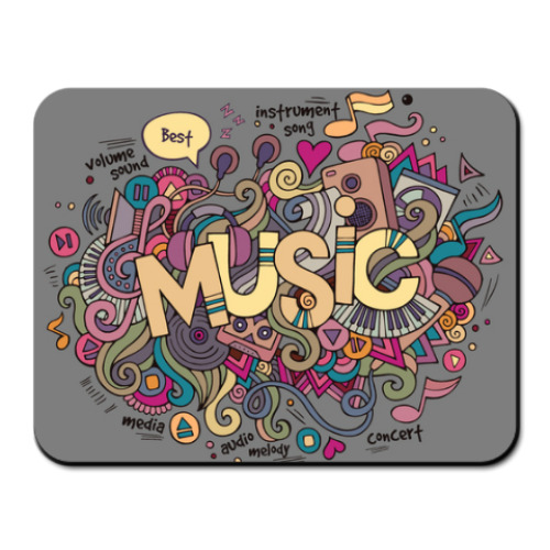 Коврик для мыши с принтом 'Music'