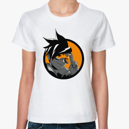 Классическая футболка с принтом Overwatch, Tracer (Трейсер)