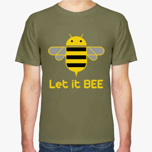 Футболка с принтом Android - Let It Bee