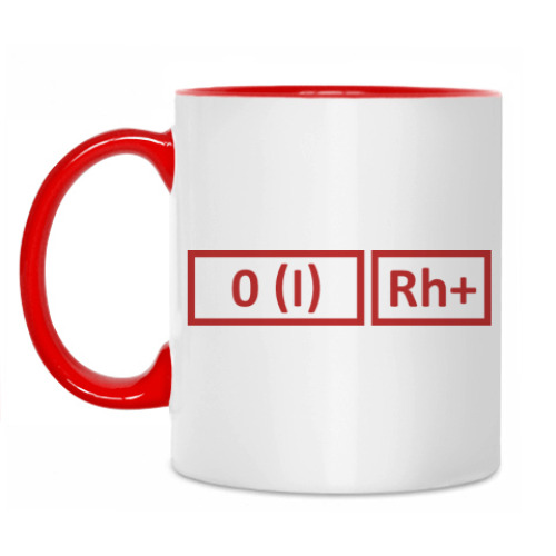 Кружка с принтом Группа крови 1 Rh+