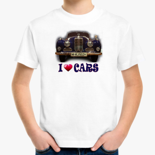 Детская футболка с принтом ретро автомобиль