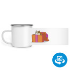 Кружка металлическая белая (круговая запечатка)