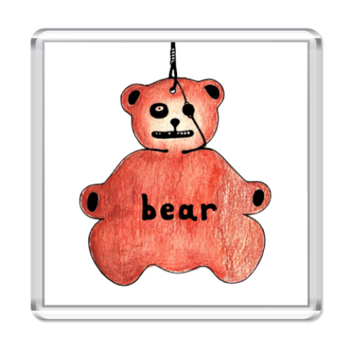 Магнит с принтом  'Мишка одноглазый'