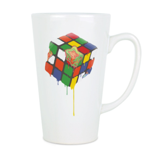 Чашка Латте с принтом Кубик Рубика