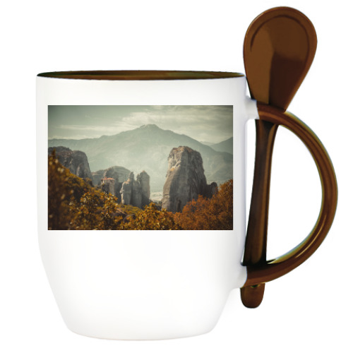 Кружка с ложкой с принтом Метеора