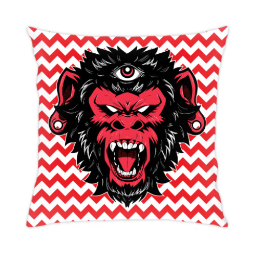 Подушка с принтом Crazy Monkey