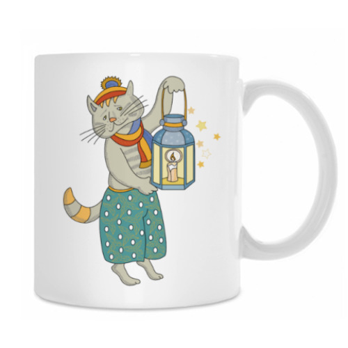 Кружка с принтом Кошка на счастье