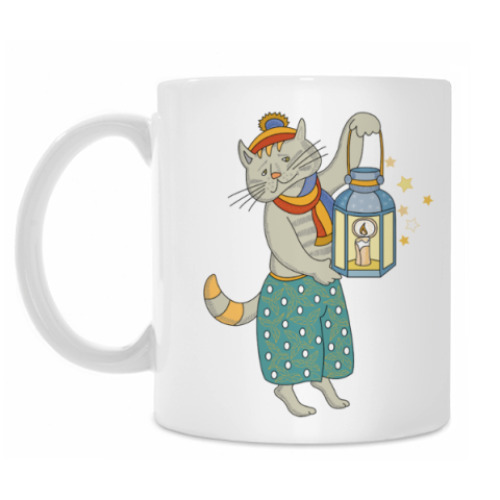 Кружка с принтом Кошка на счастье