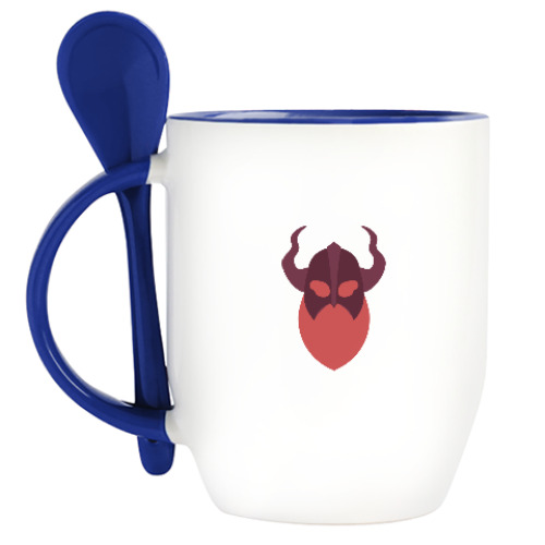 Кружка с ложкой с принтом жми