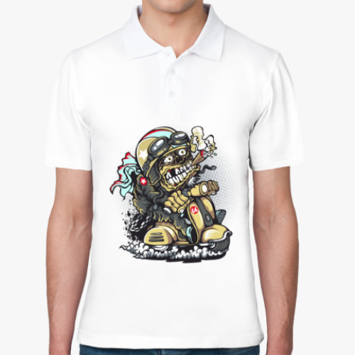 Рубашка поло с принтом Байкер