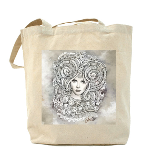 Сумка шоппер с принтом 'Овен'