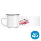 Кружка металлическая белая (круговая запечатка)