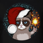 Новогодний грустный кот