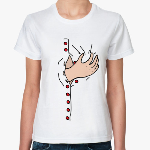 Классическая футболка с принтом Рука