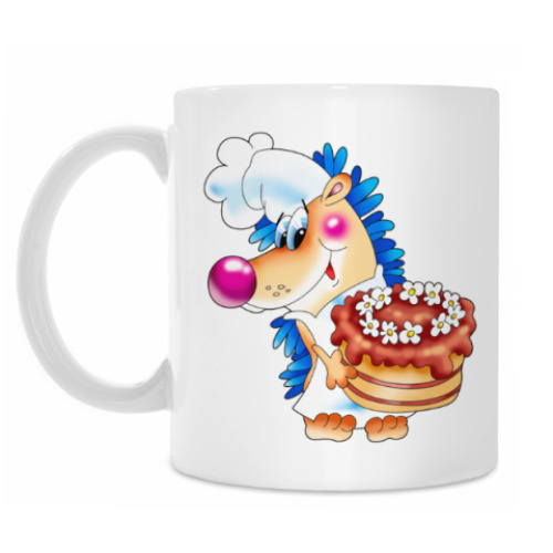 Кружка с принтом ЁЖИК С ТОРТОМ