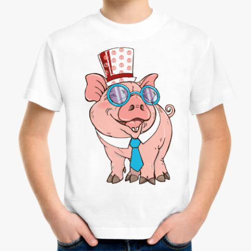 Детская футболка с принтом Год свиньи