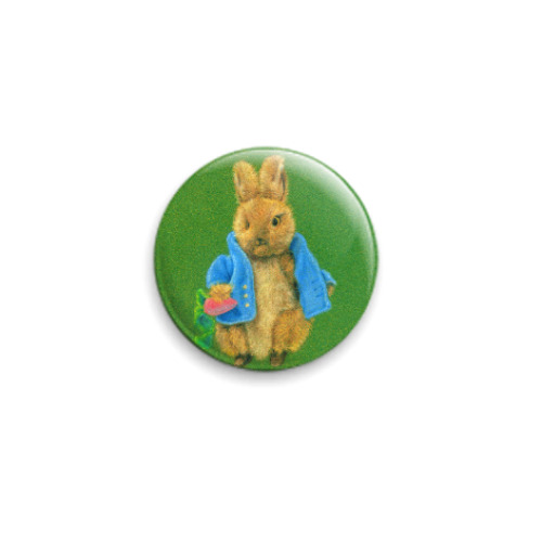 Значок 25мм с принтом Кролик Питер