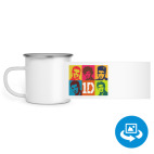 Кружка металлическая белая (круговая запечатка)