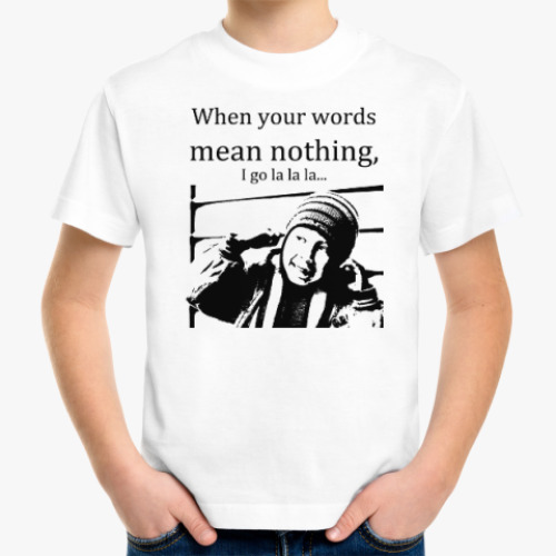 Детская футболка с принтом  LA LA LA