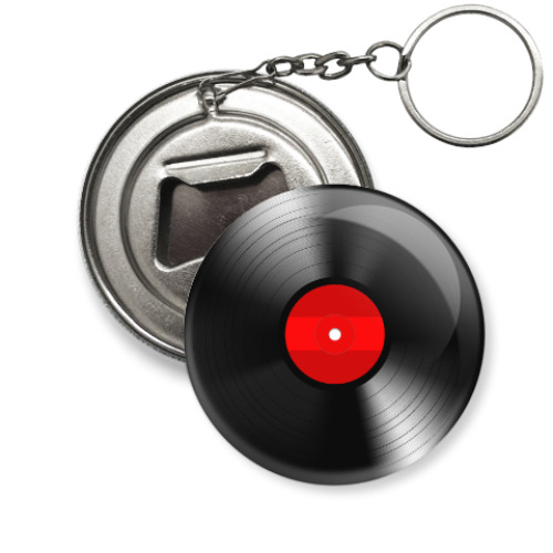 Брелок-открывашка с принтом Виниловая пластинка
