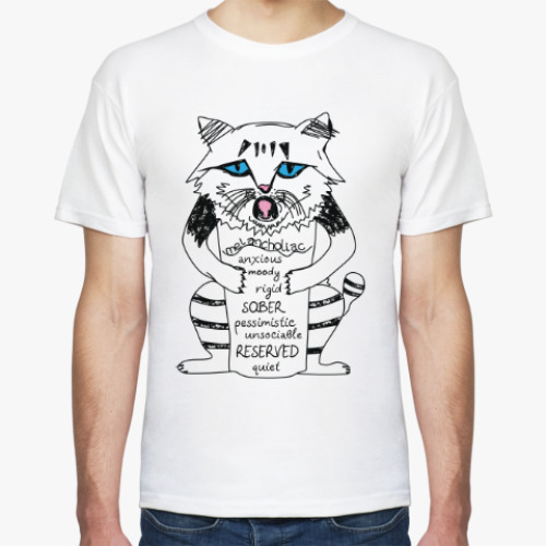 Футболка с принтом Английский Кот Меланхолик