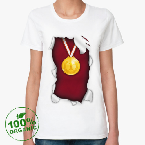 Женская футболка из органик-хлопка с принтом Победа