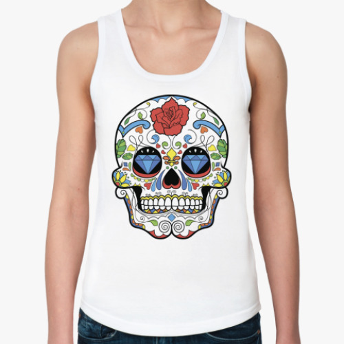 Женская майка с принтом Monsters / Skull colorful