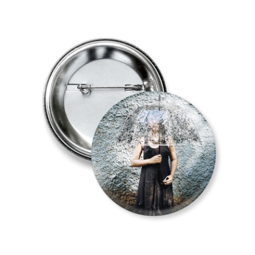 Значок 37мм с принтом Зонт