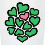 Много цветных сердечек