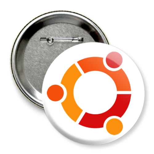 Значок 75мм с принтом Ubuntu