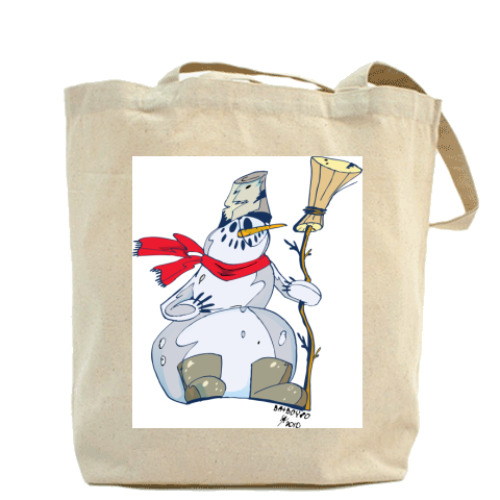 Сумка шоппер с принтом снеговик