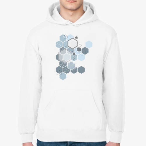 Толстовка худи с принтом Абстракция-гексагон