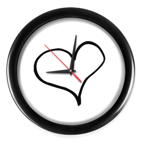 Настенные часы с принтом Чернильное сердце