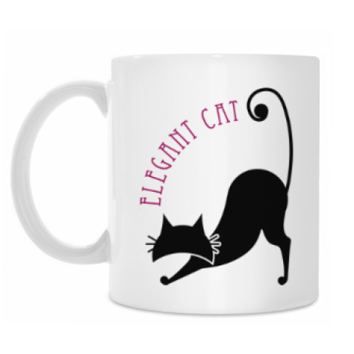 Кружка с принтом Элегантная кошка