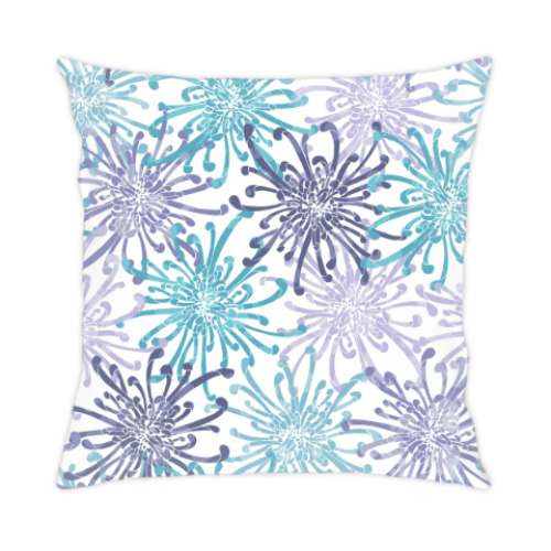 Подушка с принтом Астры