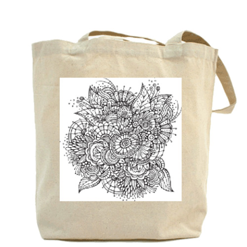 Сумка шоппер с принтом Flowers graphics