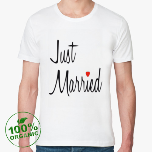 Футболка из органик-хлопка с принтом Just married