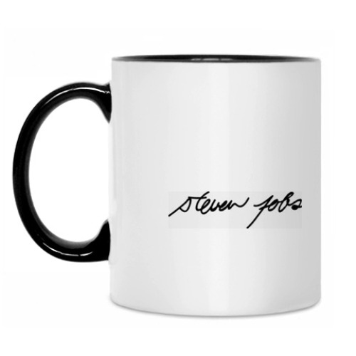 Кружка с принтом Подпись Стива Джобса
