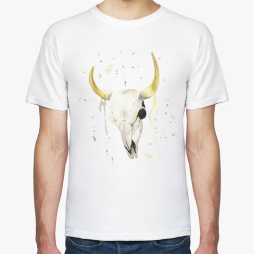 Футболка с принтом Декоративный череп коровы