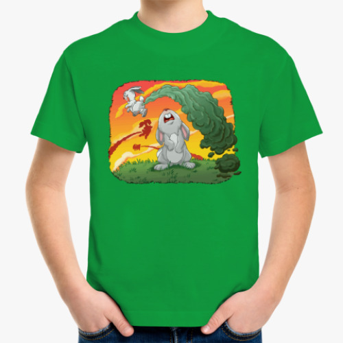 Детская футболка с принтом Летающие зайцы