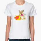 Классическая женская футболка СОБАКА С ПАЗЛОМ