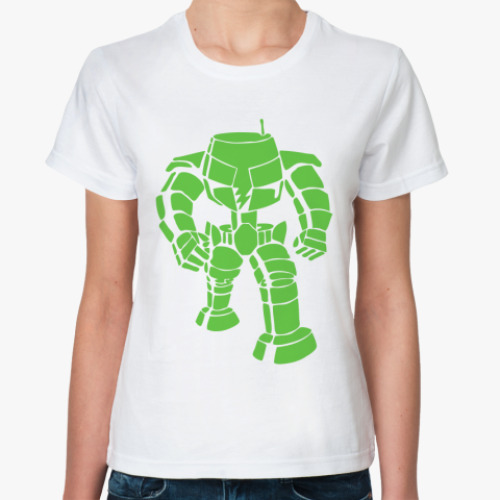 Классическая футболка с принтом  Робот